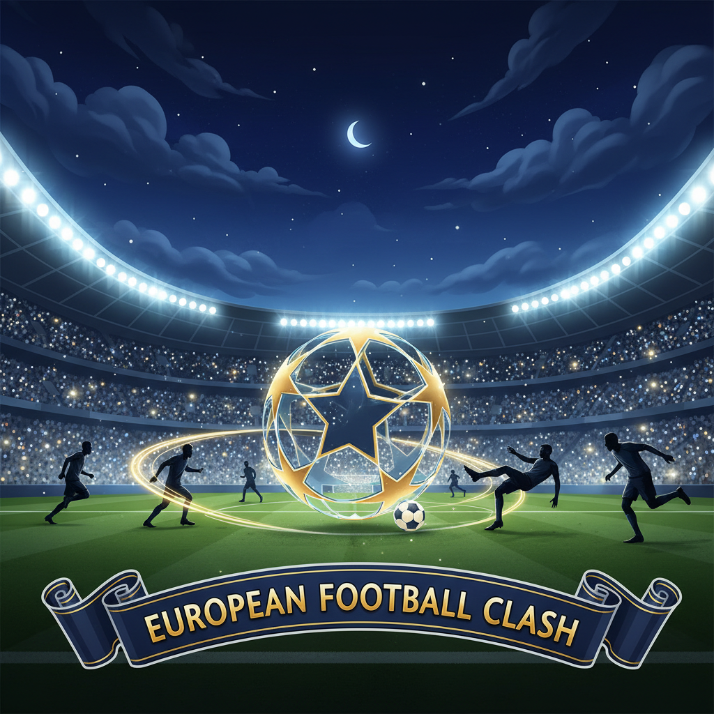 e Champions League-style football match in a modern stadium, illustrating HD and 4K IPTV live streaming with low-latency performance and anti-buffering optimization